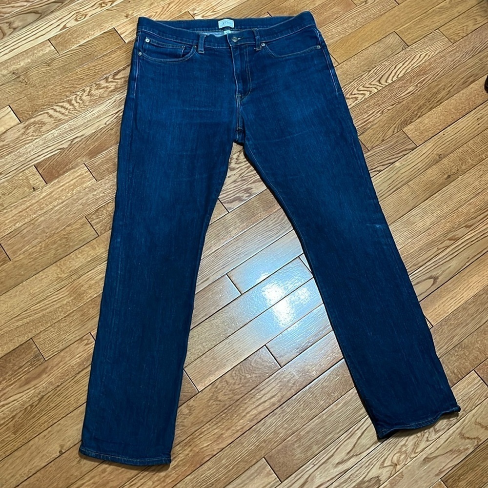 J. Crew Men's Straight Jeans - Dark Blue